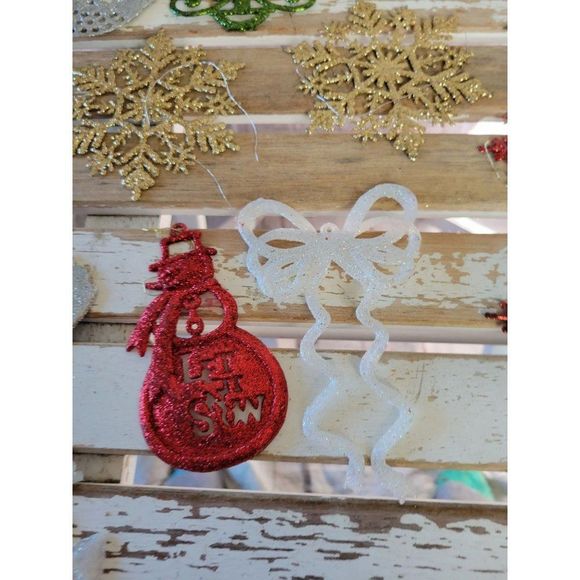 Glitter snowflake dragonfly Peace tree bird dove ornament xmas holiday tree - Picture 7 of 7